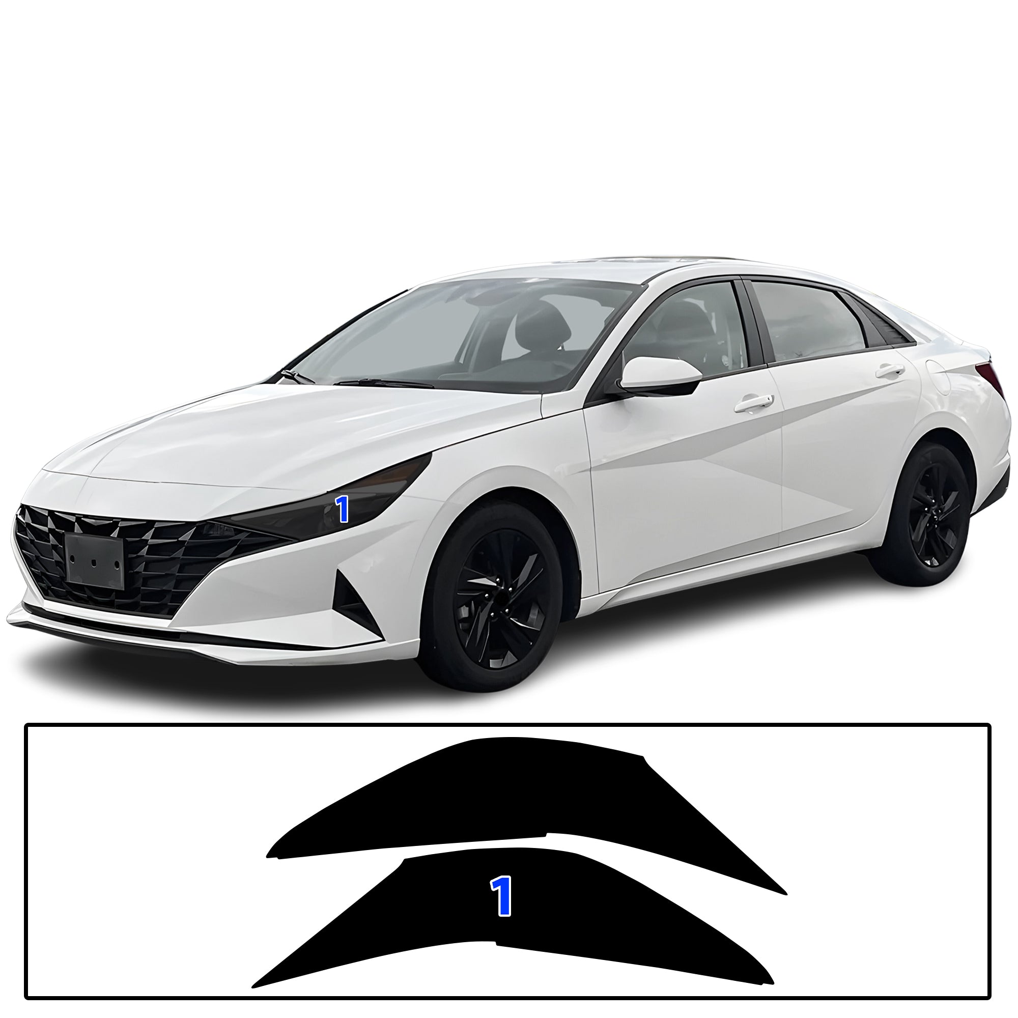 Hyundai Elantra 2021–2026 Dark Smoke Headlight & Taillight Tint Kit – Precut Vinyl Lens Overlays
