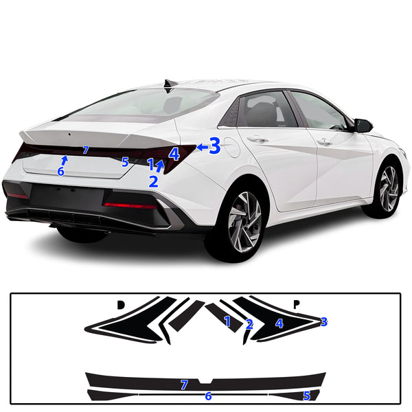 Full Headlight Taillight Precut Smoked PPF Tint Kit Film Overlay Fits Hyundai Elantra 2021-2025
