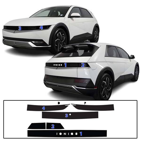 Full Headlight Taillight Precut Smoked PPF Tint Kit Film Overlay Fits Hyundai Ioniq 5 2022 2023