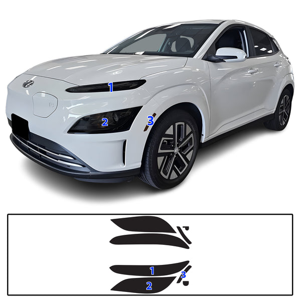 Full Headlight Taillight Precut Smoked PPF Tint Kit Film Overlay Fits Hyundai Kona Electric 2022-2023