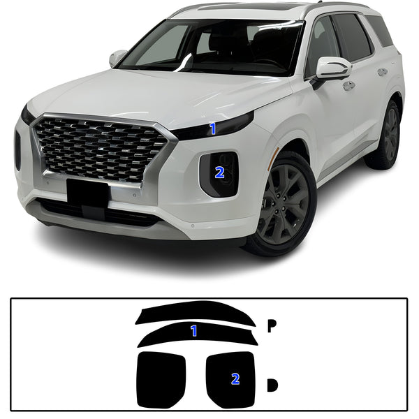 Full Headlight Taillight Precut Smoked PPF Tint Kit Film Overlay Fits Hyundai Palisade 2020-2025
