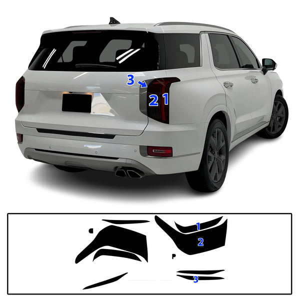 Full Headlight Taillight Precut Smoked PPF Tint Kit Film Overlay Fits Hyundai Palisade 2020-2025