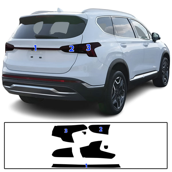 Full Headlight Taillight Precut Smoked PPF Tint Kit Film Overlay Fits Hyundai Santa Fe 2021-2023