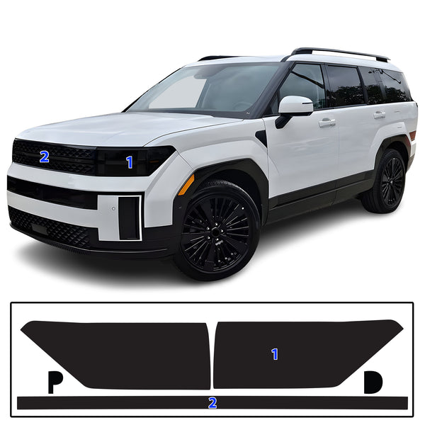 Fits Hyundai Santa Fe 2024-2026 Full Headlight Taillight Precut Smoked PPF Tint Kit Film Overlay