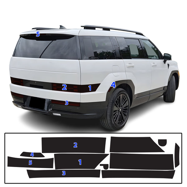 Fits Hyundai Santa Fe 2024-2026 Full Headlight Taillight Precut Smoked PPF Tint Kit Film Overlay
