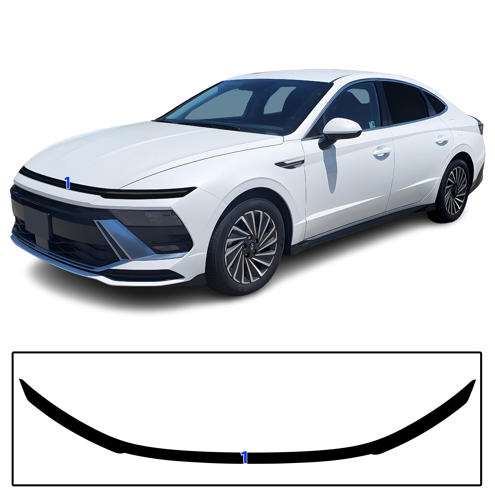 Hyundai Sonata 2024–2026 Dark Smoke Headlight & Taillight Tint Kit – Precut Vinyl Lens Overlays