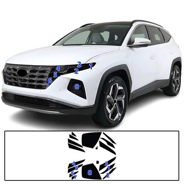 Full Headlight Taillight Precut Smoked PPF Tint Kit Film Overlay Fits Hyundai Tucson 2022-2024