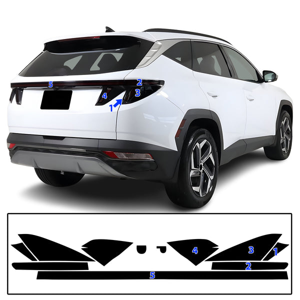 Full Headlight Taillight Precut Smoked PPF Tint Kit Film Overlay Fits Hyundai Tucson 2022-2024