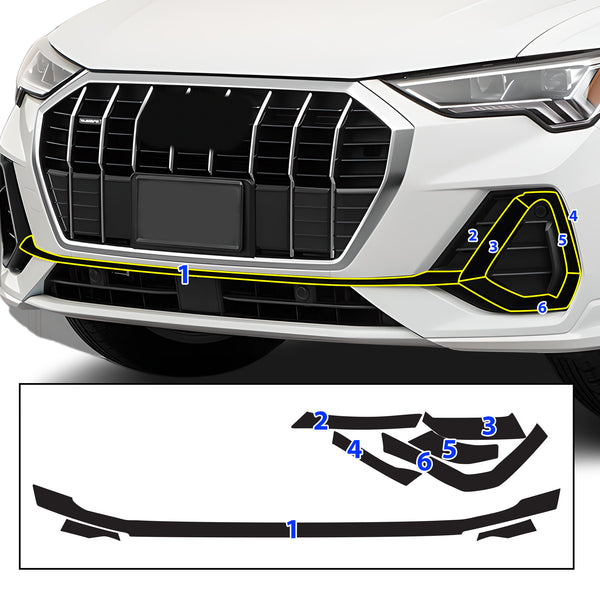 Vinyl Chrome Delete Blackout Decal Stickers Overlay Film Fits Audi Q3 2019 - 2025 - Bogar Tech Designs