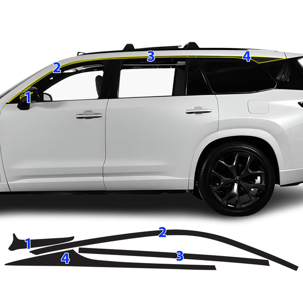 Vinyl Chrome Delete Blackout Decal Stickers Overlay Film Fits Lexus TX 2024-2025