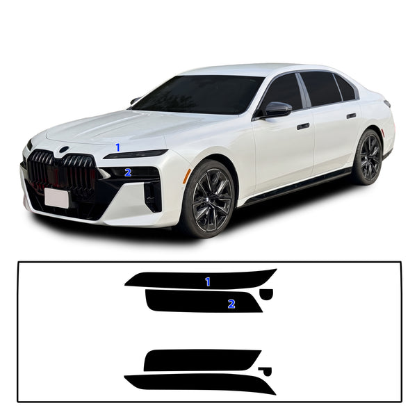 BMW 7 Series 2023–2026 Dark Smoke Headlight & Taillight Tint Kit – Precut Vinyl Lens Overlays