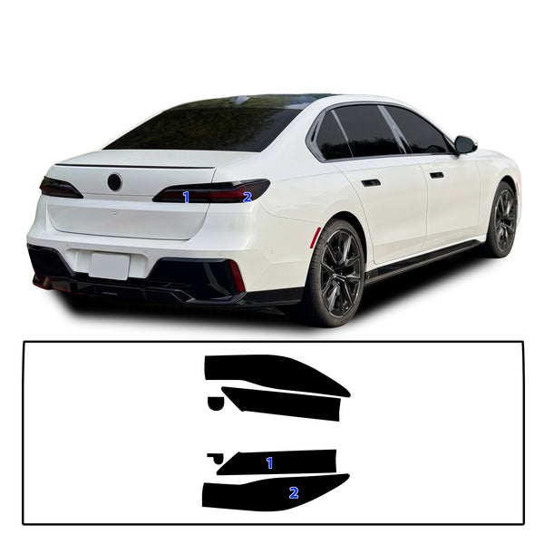BMW 7 Series 2023–2026 Dark Smoke Headlight & Taillight Tint Kit – Precut Vinyl Lens Overlays