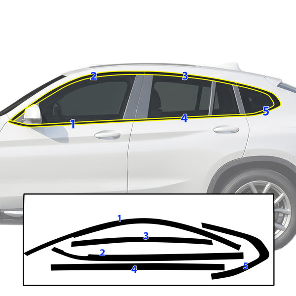 BMW X4 2019-2025 Blackout Chrome Delete Kit – Precut Gloss Black Vinyl Overlays