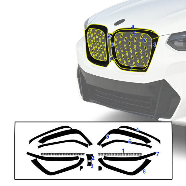 BMW X4 2019-2025 Blackout Chrome Delete Kit – Precut Gloss Black Vinyl Overlays
