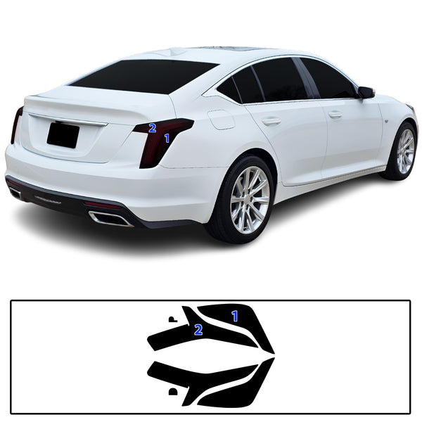 Fits Cadillac CT5 2020-2024 Full Headlight Taillight Precut Smoked PPF Tint Kit Film Overlay