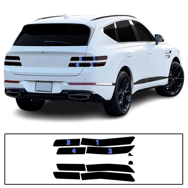 Genesis GV80 SUV 2021-2026 Dark Smoke Headlight & Taillight Tint Kit – Precut Vinyl Lens Overlays Film