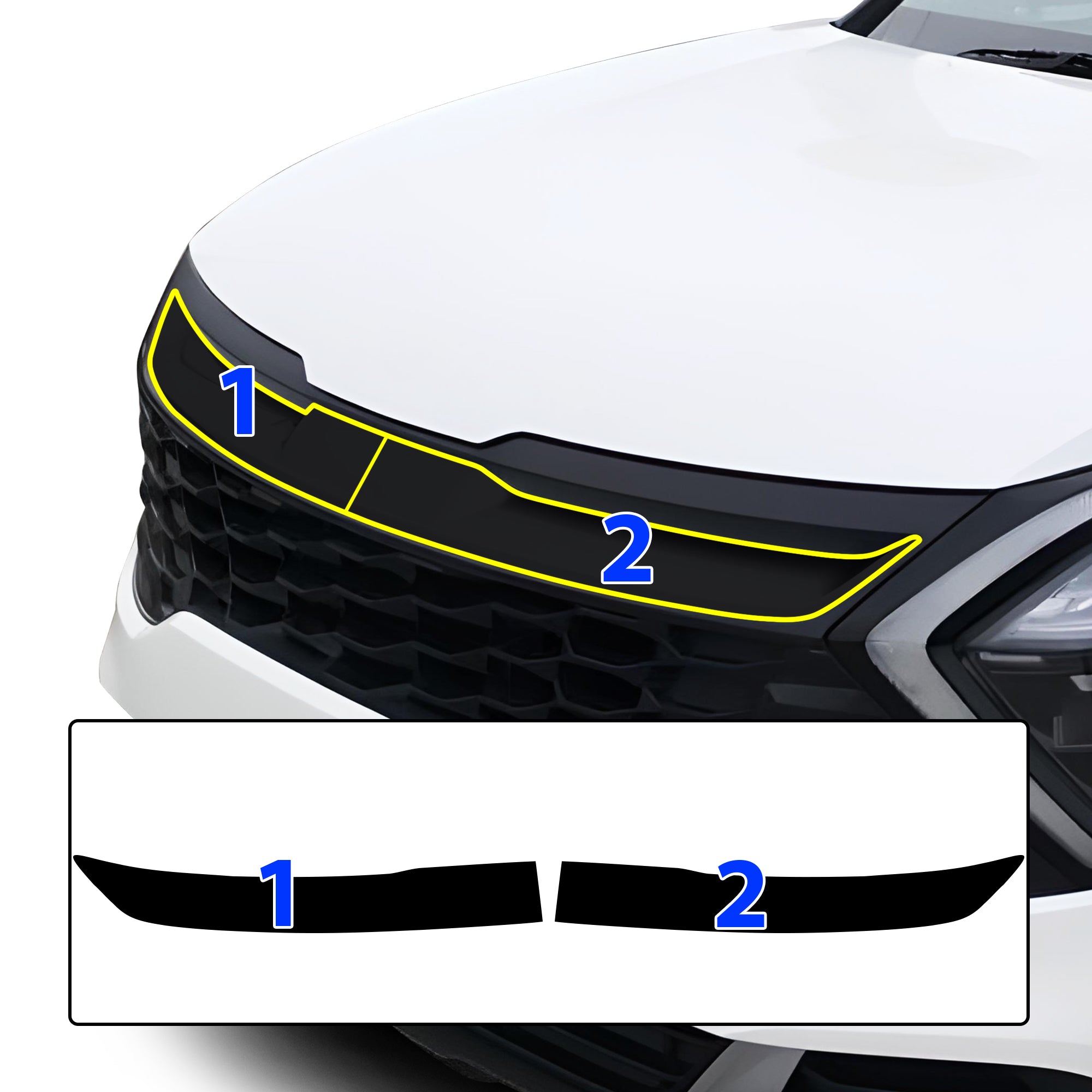 Vinyl Chrome Delete Wheel Sides Front Trim Blackout Decal Stickers Overlay Film Fits Kia Sportage 2023 - 2025 - Bogar Tech Designs