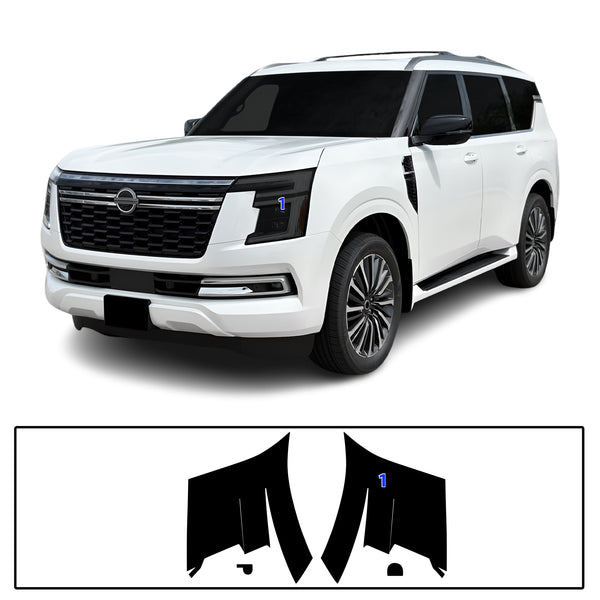 Nissan Armada 2025-2026 Dark Smoke Headlight & Taillight Tint Kit – Precut Vinyl Lens Overlays Film
