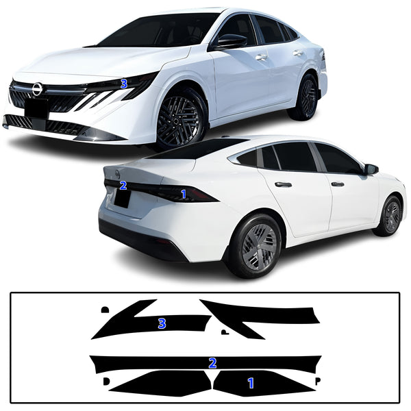 Nissan Sentra 2026+ Dark Smoke Headlight & Taillight Tint Kit – Precut Vinyl Lens Overlays Film