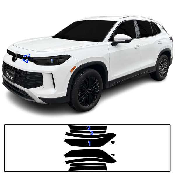 Fits Volkswagen Tiguan 2025-2027 Full Headlight Taillight Precut Smoked PPF Tint Kit Film Overlay