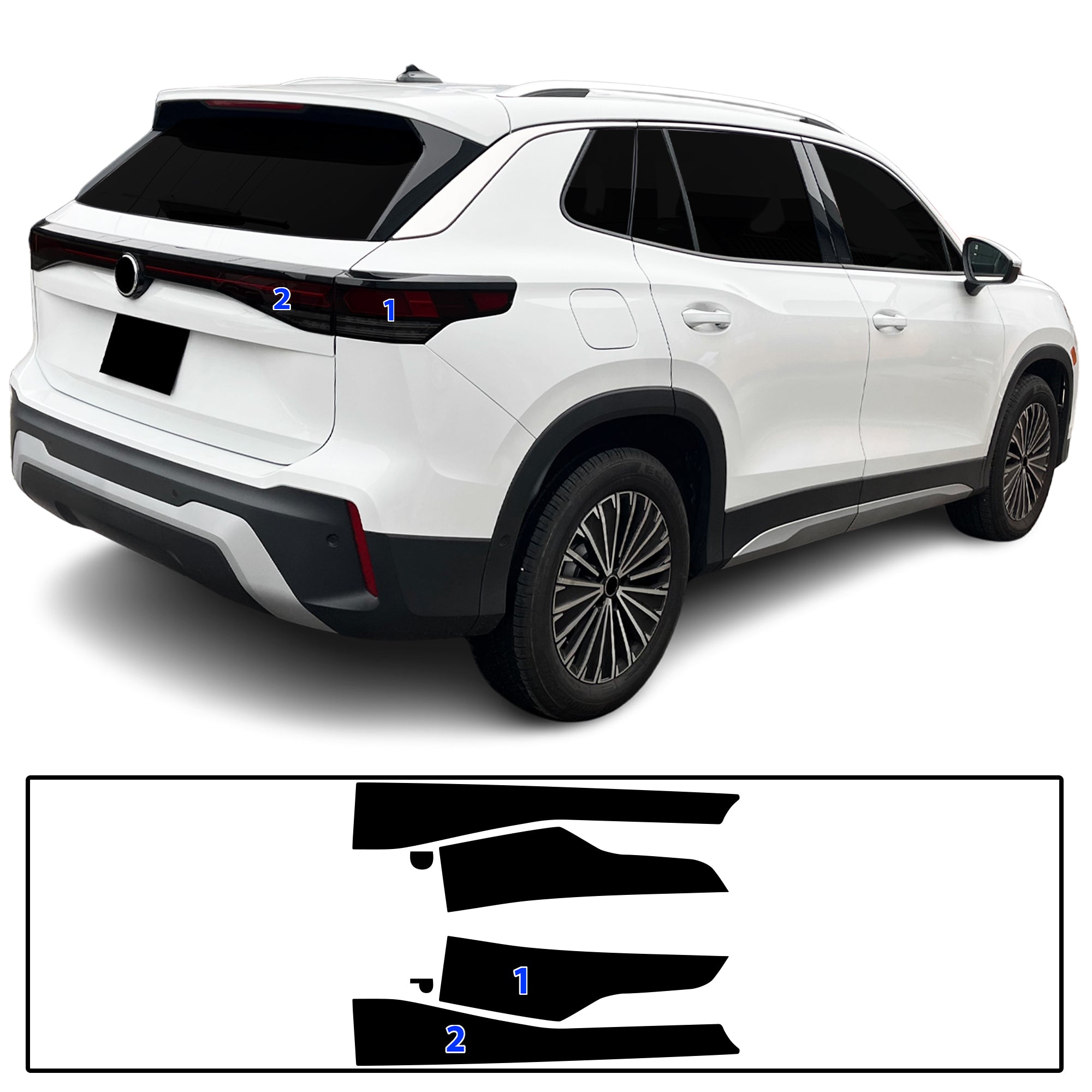 Volkswagen Tiguan 2025–2027 Dark Smoke Headlight & Taillight Tint Kit – Precut Vinyl Lens Overlays