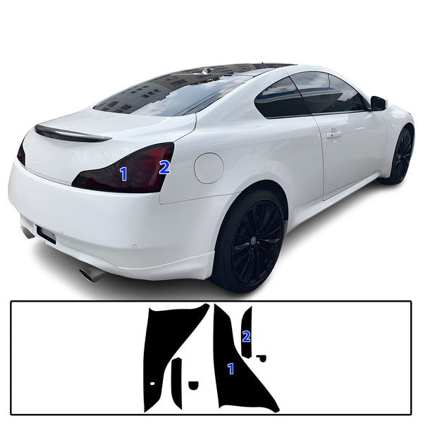 Full Headlight Taillight Precut Smoked PPF Tint Kit Film Overlay Fits Infiniti G37 2008-2013