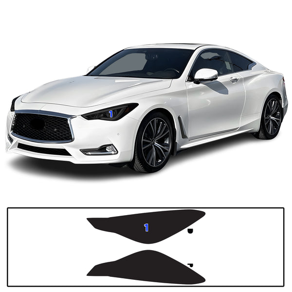 Full Headlight Taillight Precut Smoked PPF Tint Kit Film Overlay Fits Infiniti Q60 2017-2022