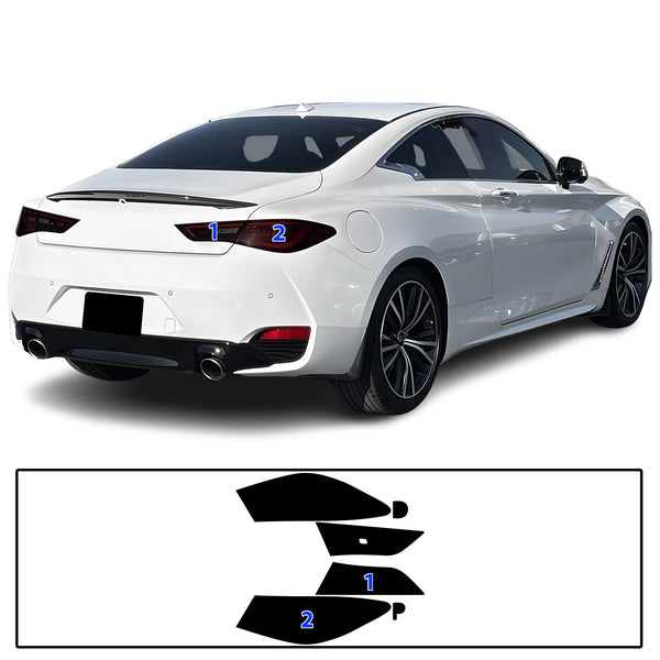 Full Headlight Taillight Precut Smoked PPF Tint Kit Film Overlay Fits Infiniti Q60 2017-2022