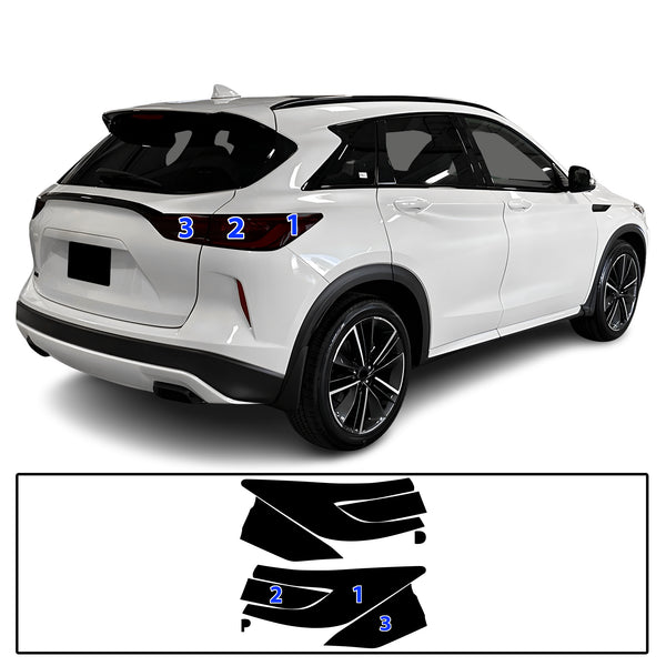 Full Headlight Taillight Precut Smoked PPF Tint Kit Film Overlay Fits Infiniti QX50 2019-2025