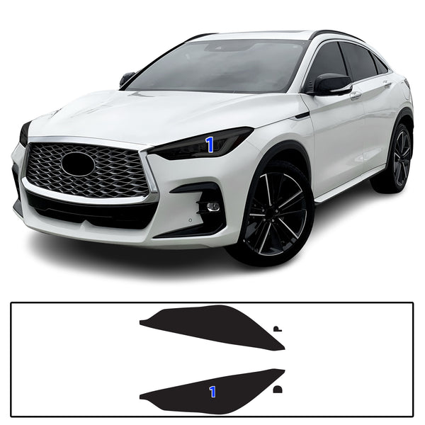 Full Headlight Taillight Precut Smoked PPF Tint Kit Film Overlay Fits Infiniti QX55 2022-2024