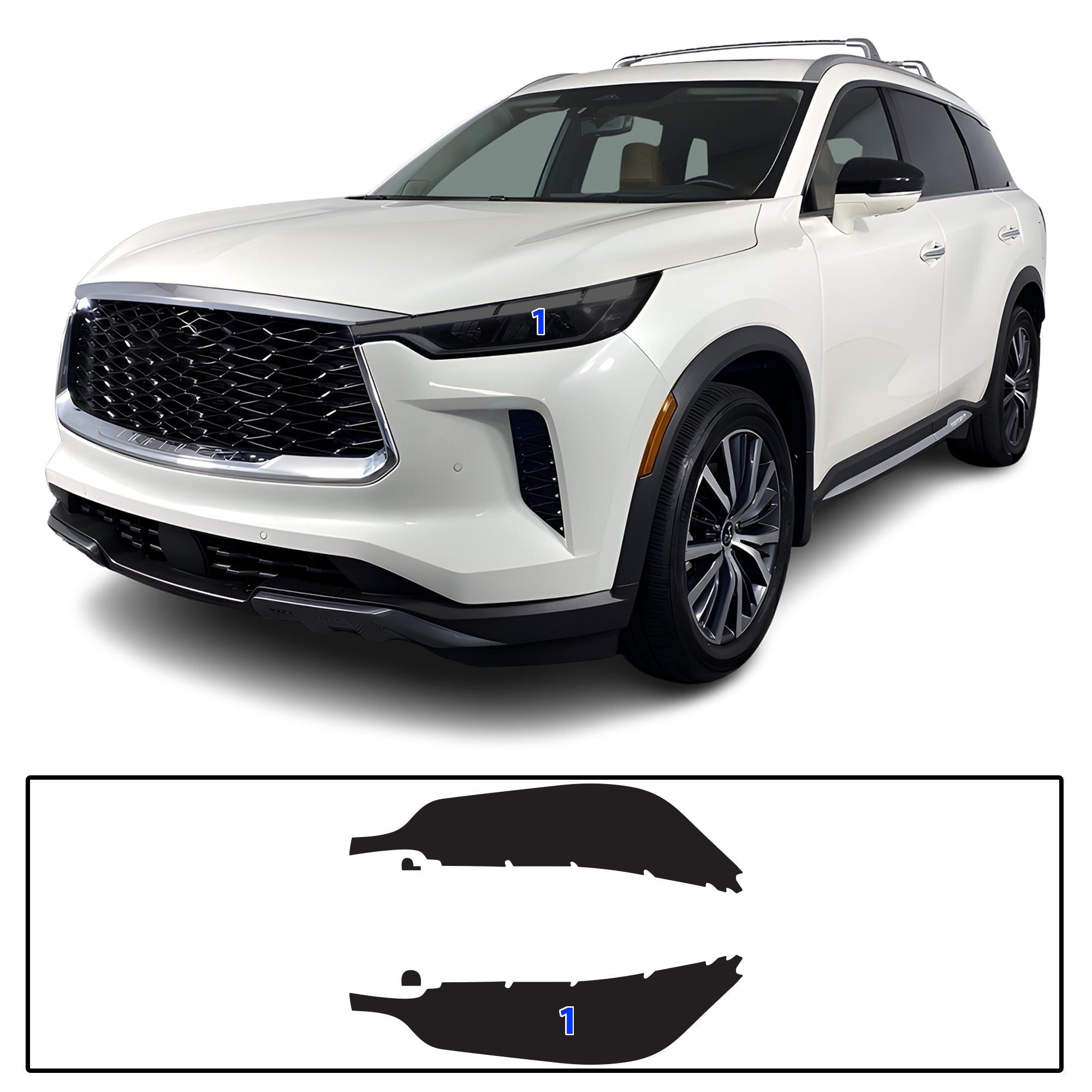 Infiniti QX60 2022–2026 Dark Smoke Headlight & Taillight Tint Kit – Precut Vinyl Lens Overlays