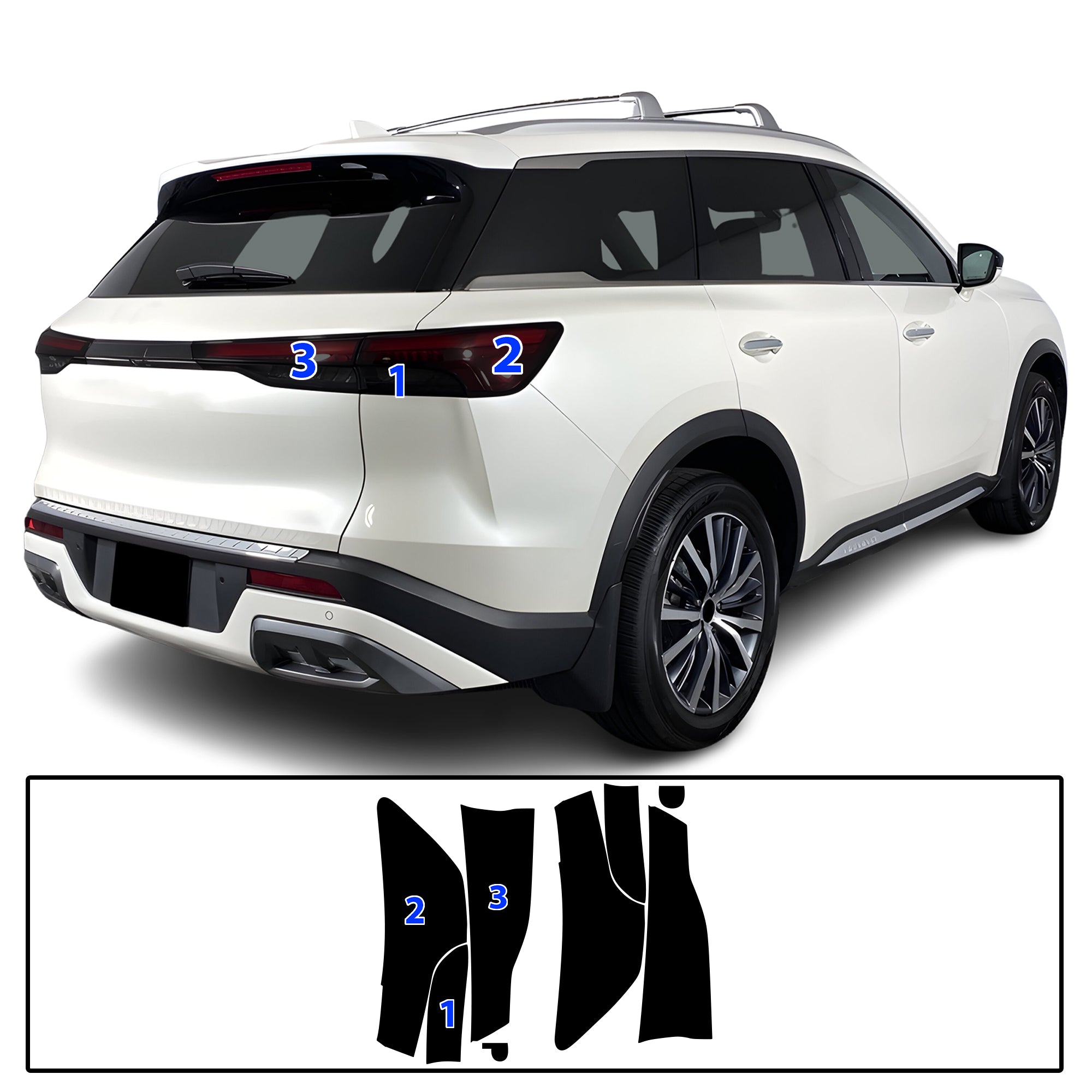 Infiniti QX60 2022–2026 Dark Smoke Headlight & Taillight Tint Kit – Precut Vinyl Lens Overlays