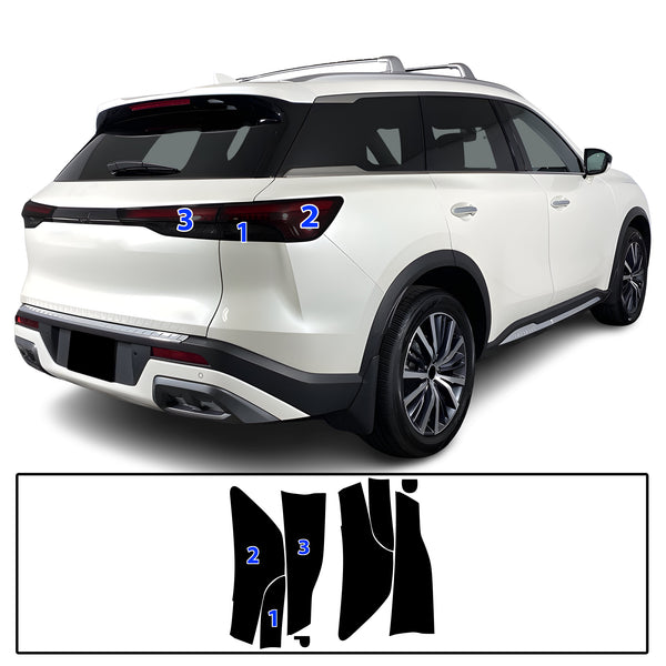Full Headlight Taillight Precut Smoked PPF Tint Kit Film Overlay Fits Infiniti QX60 2022-2026