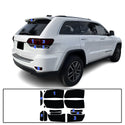 Tinted Taillight Third Brake Rear Bumper Reflector Light Overlay Tint Film Fits Jeep Grand Cherokee 2014-2021