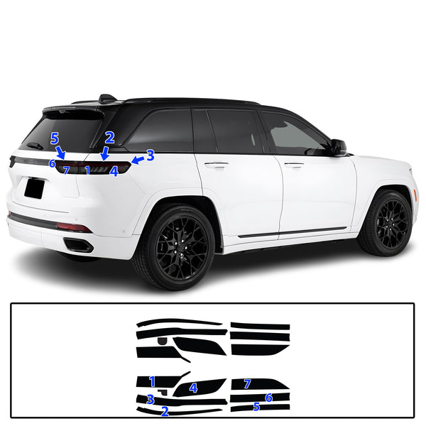 Headlight Taillight Precut Smoked PPF Tint Kit Film Overlay Fits Jeep Grand Cherokee 2022-2025