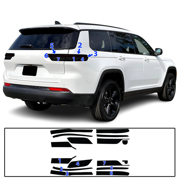 Headlight Taillight Precut Smoked PPF Tint Kit Film Overlay Fits Jeep Grand Cherokee L 2021-2025