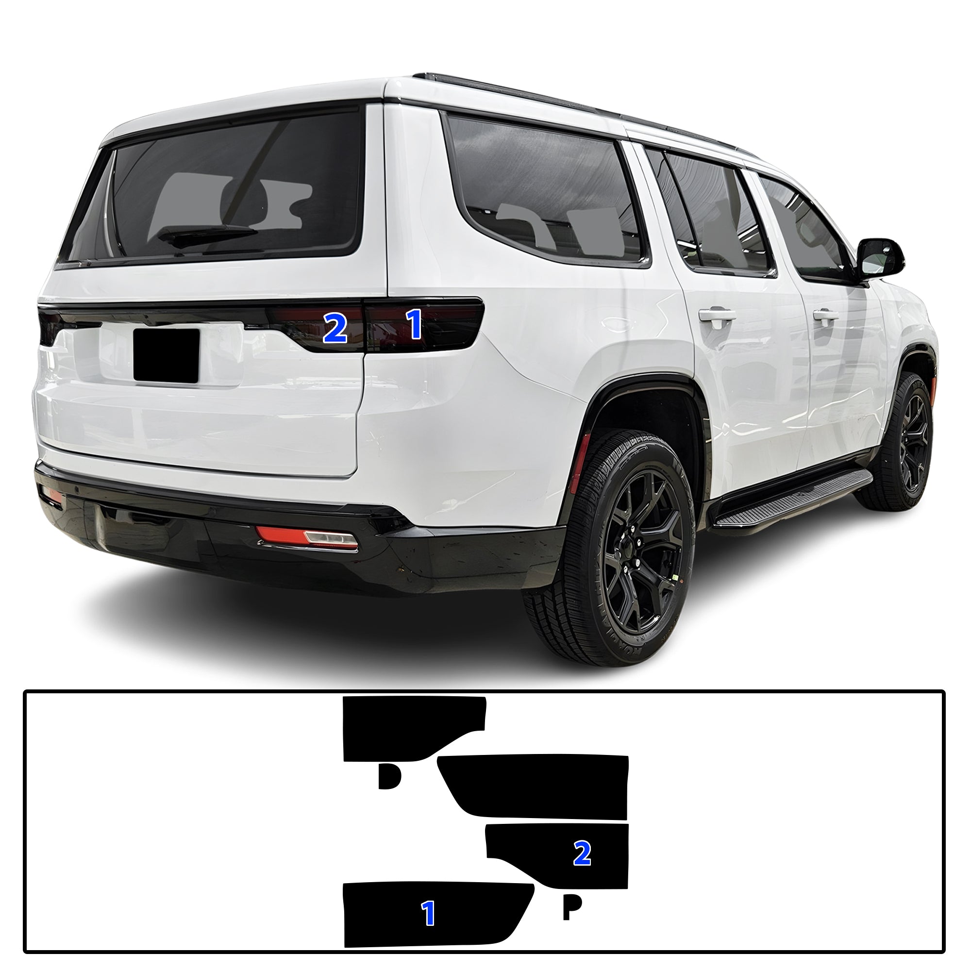 Jeep Wagoneer 2020–2025 Dark Smoke Headlight & Taillight Tint Kit – Precut Vinyl Lens Overlays