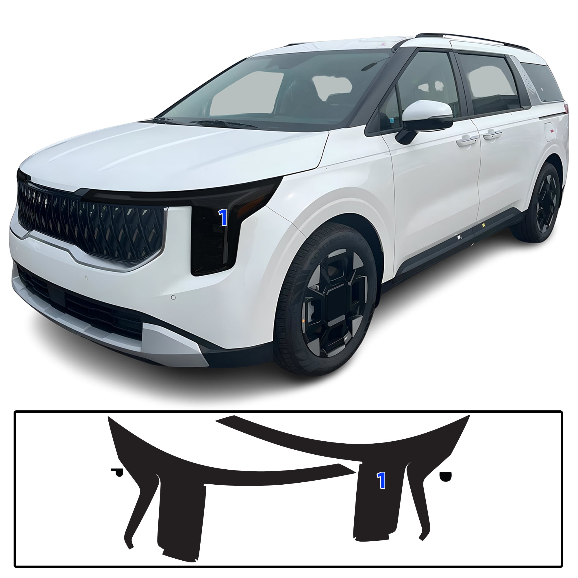 KIA Carnival 2025–2026 Dark Smoke Headlight & Taillight Tint Kit – Precut Vinyl Lens Overlays