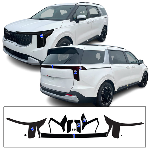 Fits Kia Carnival 2025-2026 Full Headlight Taillight Precut Smoked PPF Tint Kit Film Overlay