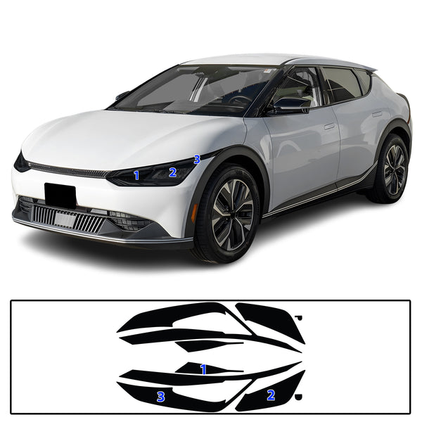 Full Headlight Taillight Precut Smoked PPF Tint Kit Film Overlay Fits Kia EV6 2021-2024