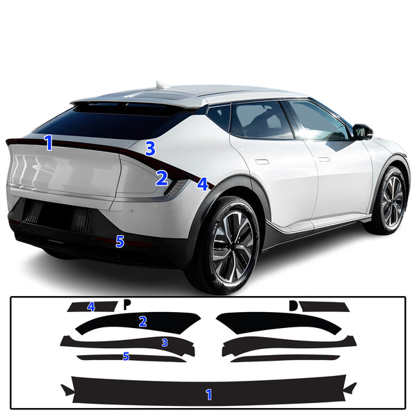 Full Headlight Taillight Precut Smoked PPF Tint Kit Film Overlay Fits Kia EV6 2021-2024