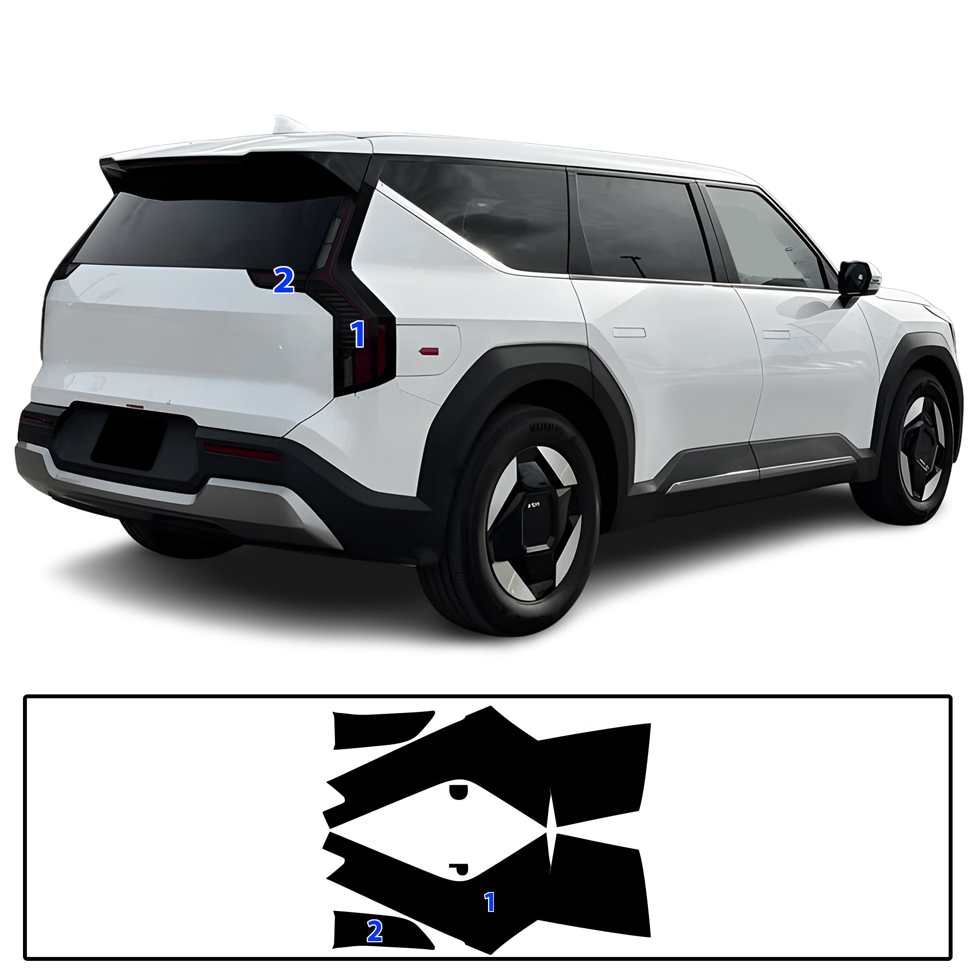 KIA EV9 2024–2026 Dark Smoke Headlight & Taillight Tint Kit – Precut Vinyl Lens Overlays