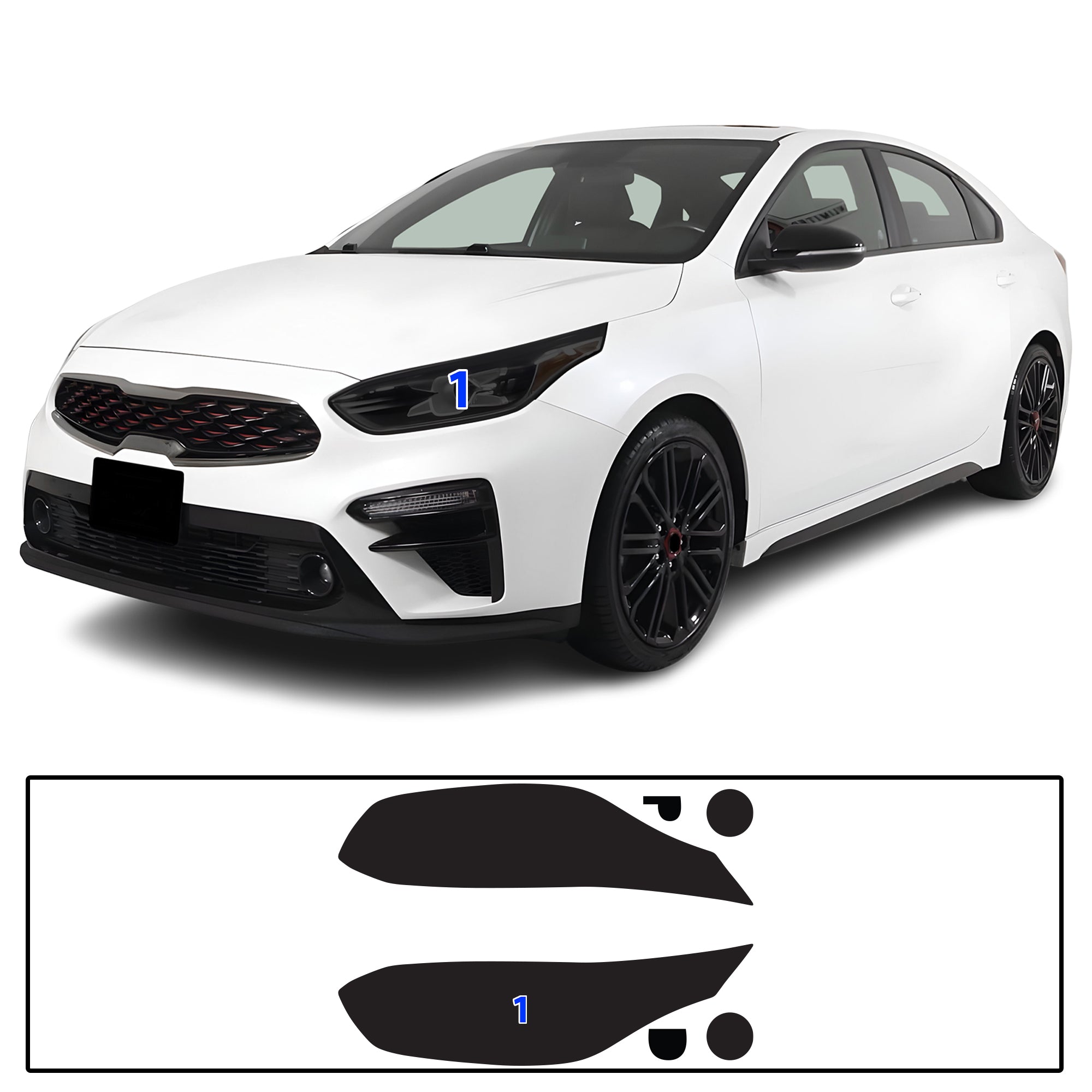 KIA Forte 2019–2021 Dark Smoke Headlight & Taillight Tint Kit – Precut Vinyl Lens Overlays