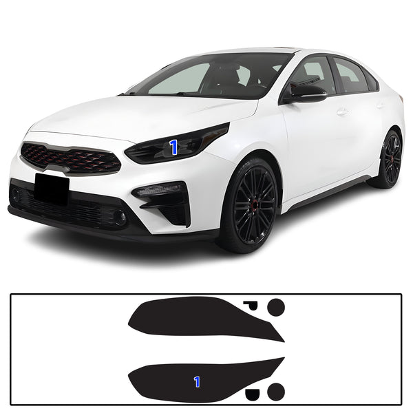 Full Headlight Taillight Precut Smoked PPF Tint Kit Film Overlay Fits Kia Forte 2019-2021