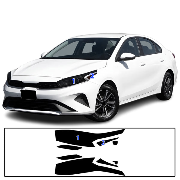Full Headlight Taillight Precut Smoked PPF Tint Kit Film Overlay Fits Kia Forte 2019-2024