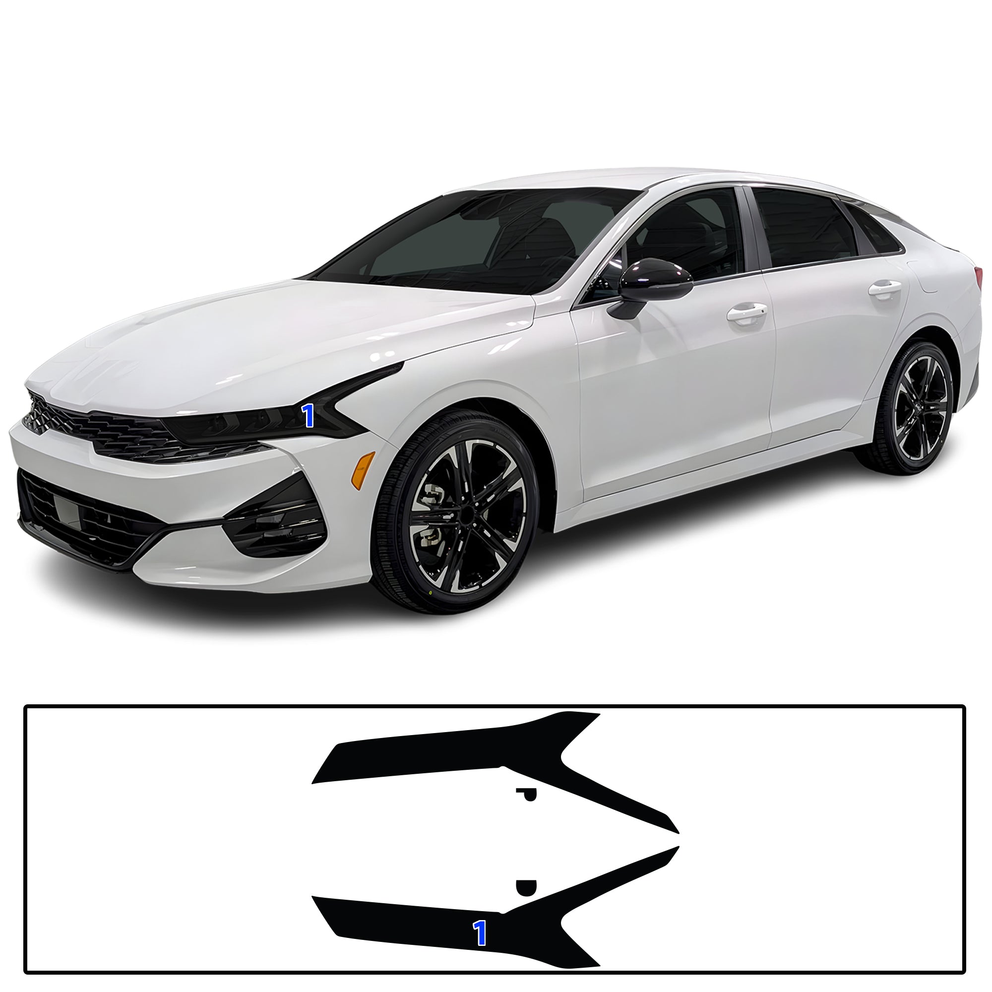KIA K5 2021–2024 Dark Smoke Headlight & Taillight Tint Kit – Precut Vinyl Lens Overlays