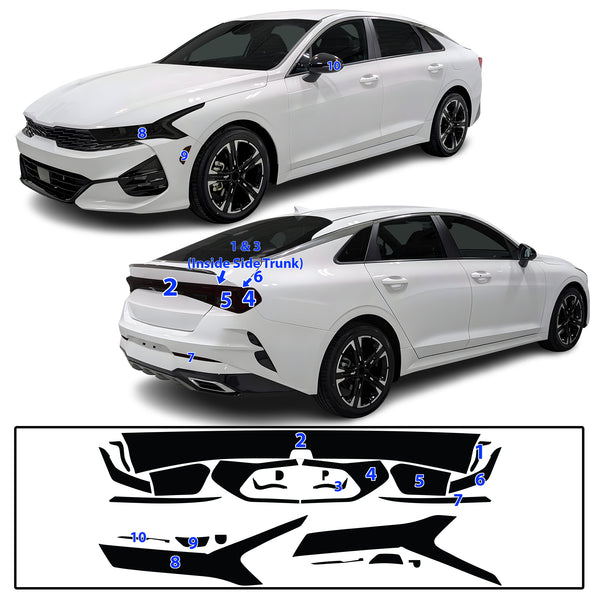 Headlight Taillight Precut Smoked PPF Tint Kit Film Overlay Fits Kia K5 2021-2024