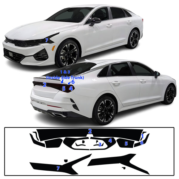 Headlight Taillight Precut Smoked PPF Tint Kit Film Overlay Fits Kia K5 2021-2024