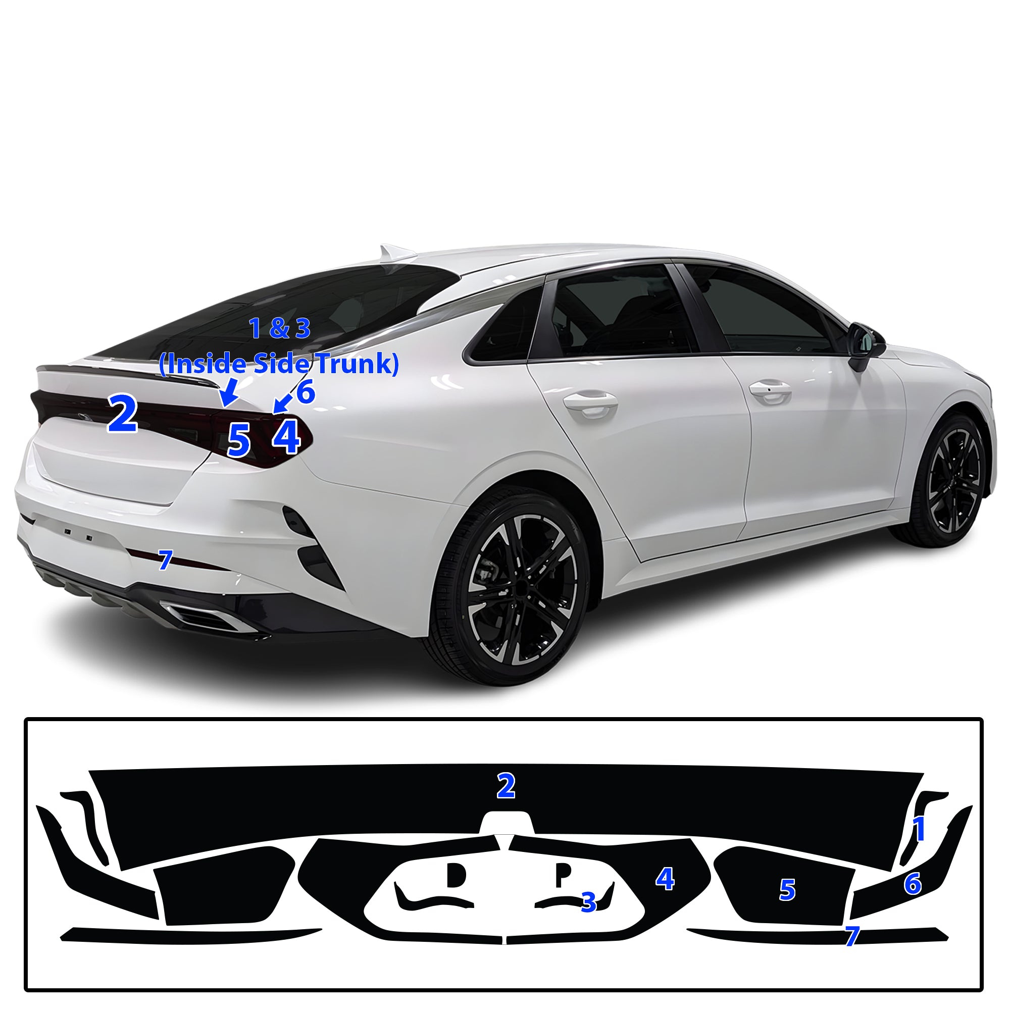 Headlight Taillight Precut Smoked PPF Tint Kit Film Overlay Fits Kia K5 2021-2024