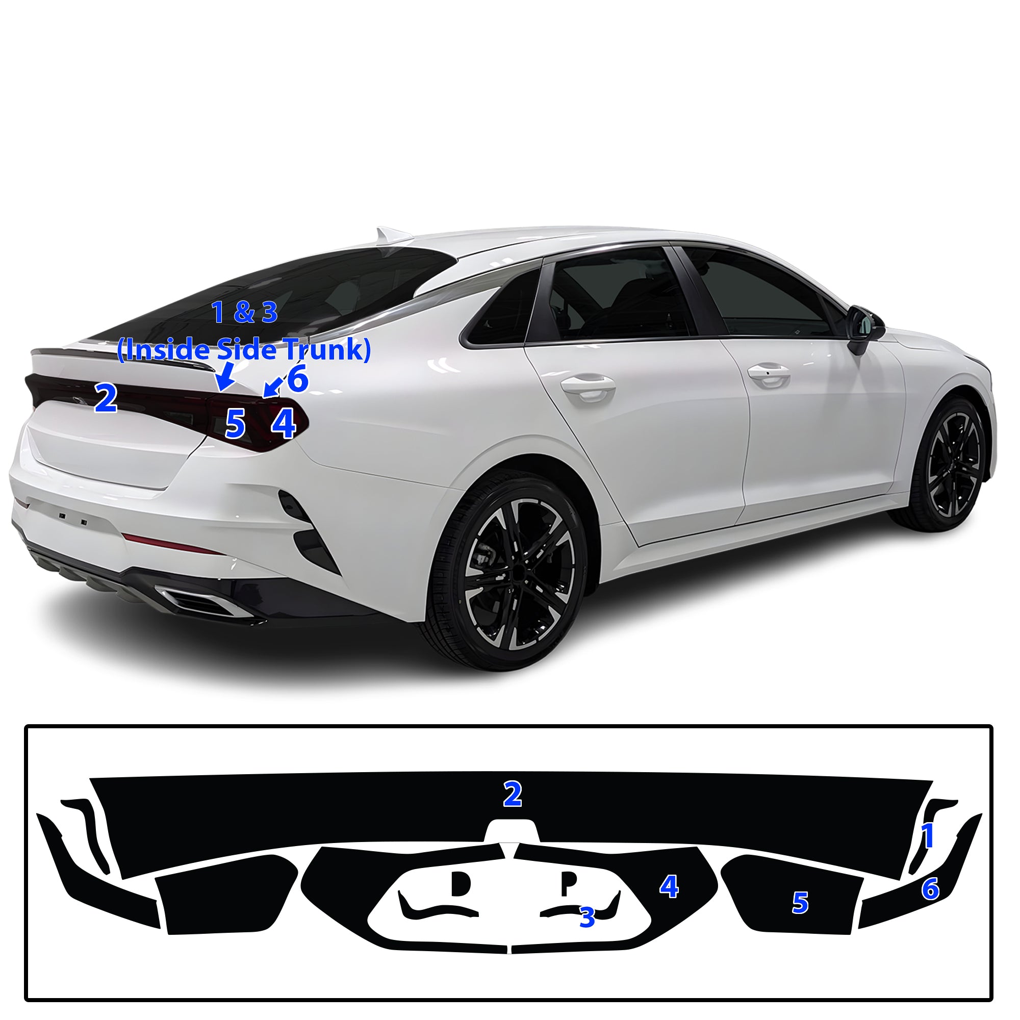 KIA K5 2021–2024 Dark Smoke Headlight & Taillight Tint Kit – Precut Vinyl Lens Overlays